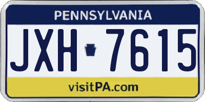 PA license plate JXH7615