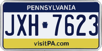 PA license plate JXH7623