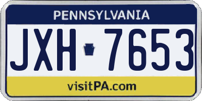 PA license plate JXH7653