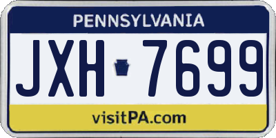 PA license plate JXH7699