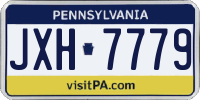 PA license plate JXH7779