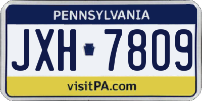 PA license plate JXH7809