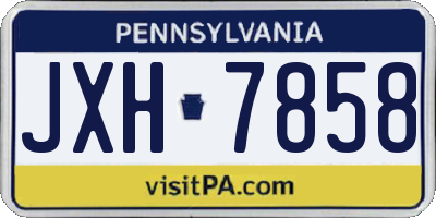 PA license plate JXH7858