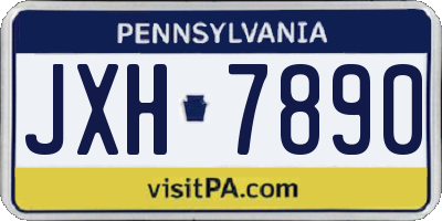 PA license plate JXH7890