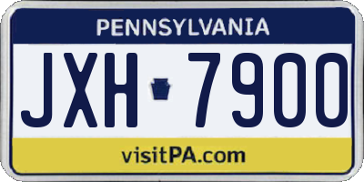 PA license plate JXH7900