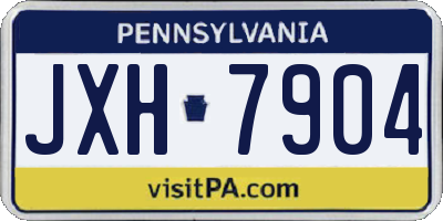 PA license plate JXH7904