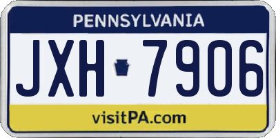 PA license plate JXH7906
