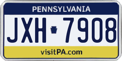 PA license plate JXH7908