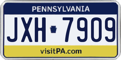 PA license plate JXH7909