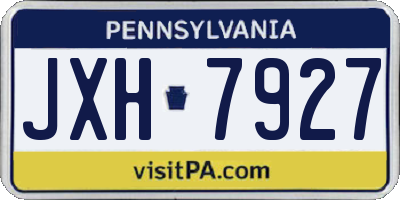 PA license plate JXH7927
