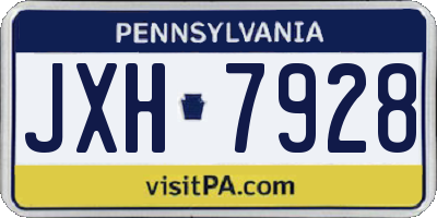 PA license plate JXH7928