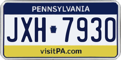 PA license plate JXH7930