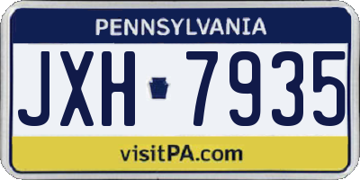 PA license plate JXH7935