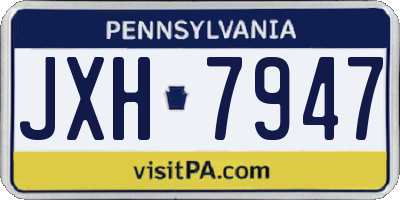 PA license plate JXH7947