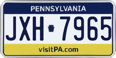 PA license plate JXH7965