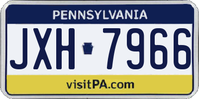 PA license plate JXH7966