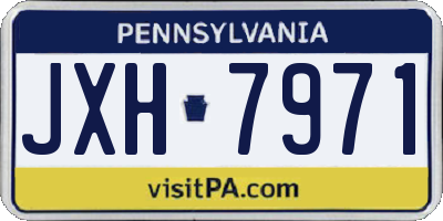 PA license plate JXH7971