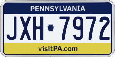 PA license plate JXH7972