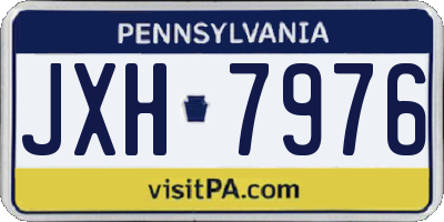 PA license plate JXH7976