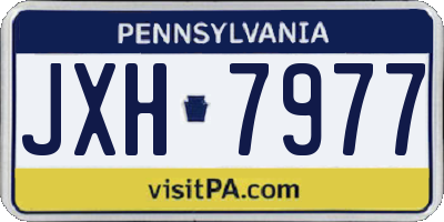 PA license plate JXH7977