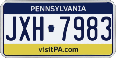 PA license plate JXH7983