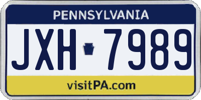 PA license plate JXH7989