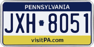 PA license plate JXH8051