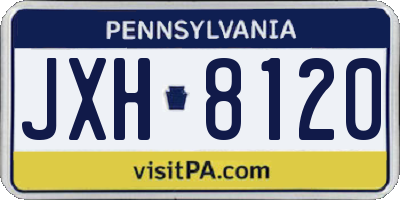 PA license plate JXH8120