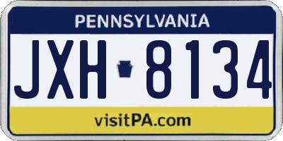 PA license plate JXH8134