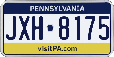 PA license plate JXH8175