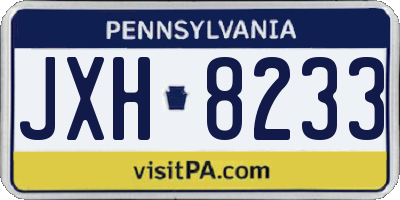 PA license plate JXH8233