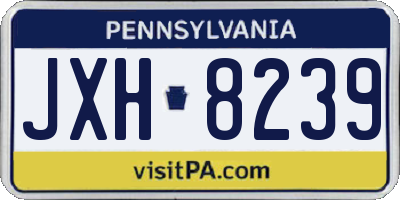 PA license plate JXH8239