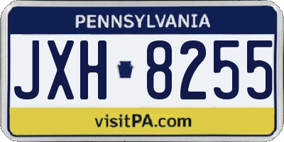 PA license plate JXH8255