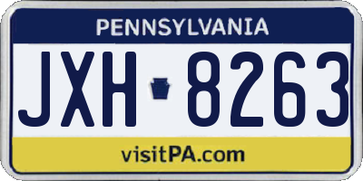 PA license plate JXH8263
