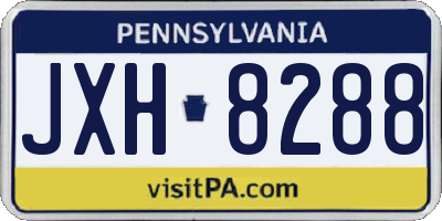 PA license plate JXH8288