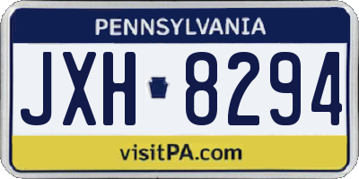 PA license plate JXH8294