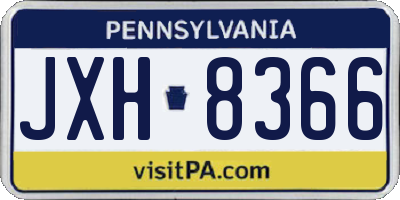PA license plate JXH8366