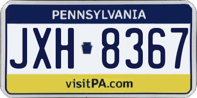 PA license plate JXH8367