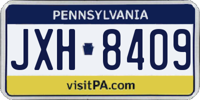 PA license plate JXH8409