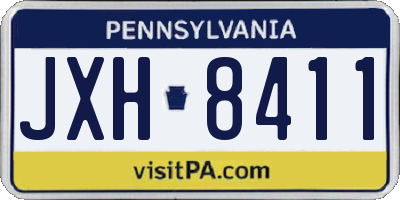 PA license plate JXH8411
