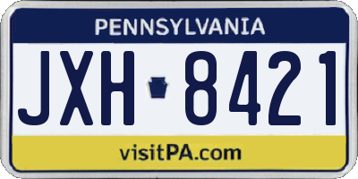 PA license plate JXH8421