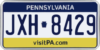 PA license plate JXH8429