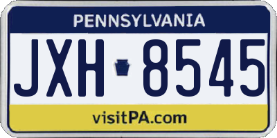 PA license plate JXH8545