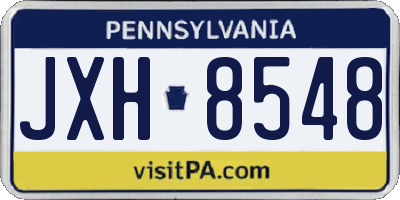 PA license plate JXH8548