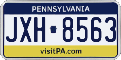 PA license plate JXH8563