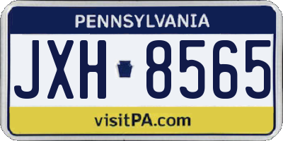 PA license plate JXH8565