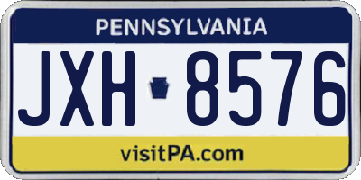 PA license plate JXH8576