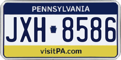 PA license plate JXH8586