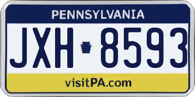 PA license plate JXH8593