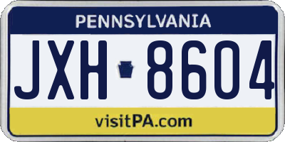 PA license plate JXH8604